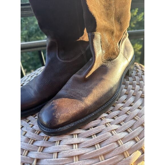 To Boot New York Adam Derrick Men’s 10 Leather Suede Calf Pull On Boots Brown - Picture 12 of 16